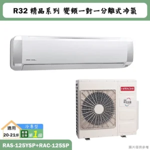 HITACHI 日立【RAS-125YSP/RAC-125SP】R32變頻(冷專)一對一分離式冷氣(含標準安裝)